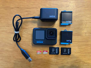 【1円スタート】GoPro HERO10 Black / デュアルバッテリーチャージャー / SDカード(256GB + 128GB) / ゴープロ 10 / 充電器