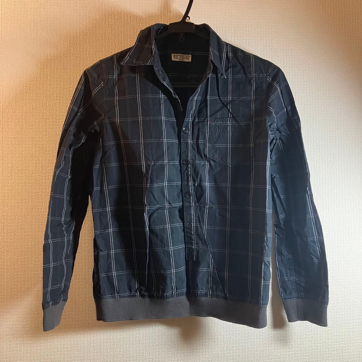 【CUBE SUGER】チェックブラウス M 袖腰リブ