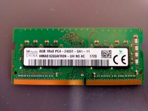 SKhynix DDR4 8GB １枚　PC4-2400 ノートパソコン用　Dell　5300 2-in-１より抜き取り動作品。