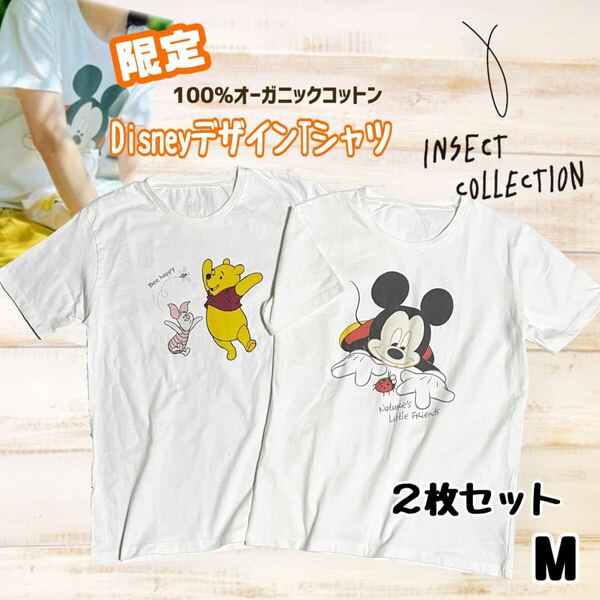 【試着のみ】2枚セット Insect Collection インセクトコレクション ディズニーコラボTシャツ ミッキー プーさん M