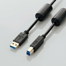 ELECOM エレコム USB3-BF10BK 外付けハードディスク用USB3.0ケーブル フェライトコア 3重シールド AtoB タイプAオス Bオス USBケーブル_画像5