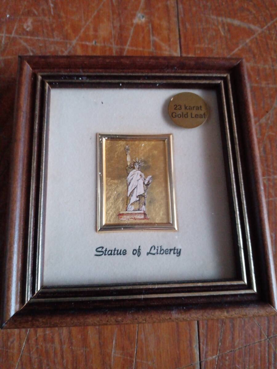 Good Condition 23k Gold Leaf Art America Statue of Liberty New York Gold Leaf Wall Hanging *0224, artwork, painting, others