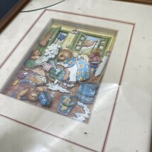 一円スタート！ G1130 額縁 額装 3D 立体 切り絵 アート作品 ガラス割れあり 絵画 美術 ヒビ_画像3