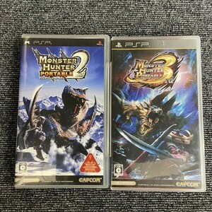 PSP モンスターハンター ポータブル ２ｎｄ ３ｒｄ 中古ゲームソフト２点まとめ プレイステーション・ポータブル　モンハン　動作未確認