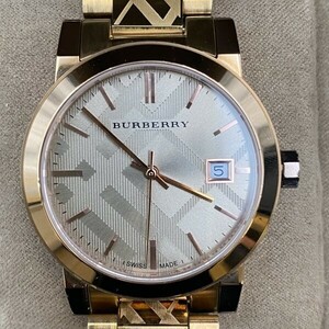 G0308P03　可動 バーバリー BURBERRY The City　BU9146 クォーツ メンズ腕時計 ゴールドカラー　コマ付き