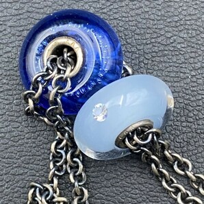 G0126K43 美品 トロールビーズ TROLLBEADS トロールビーズ SV925 2ビーズトップ ネックレス フェアリートップ ビーズ2点LAA刻印有 22.8gの画像10