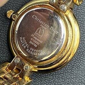 G0326R72 可動 Christian Dior クリスチャンディオール バギラ 4715032 Plaque or G ブラック文字盤 QZ レディース腕時計 純正ベルトの画像5