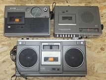 D 当時物 古いラジカセ 3台まとめて SONY CF-6100 CF-1480 GROLIER GR-4151LL ソニー ラジオカセットレコーダー 昭和レトロ_画像1