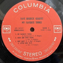 ●即決LP Dave Brubeck / My Favorite Things Cs9237 j40251 米オリジナル、白矢2eye/Stereo デイヴ・ブルーベック_画像3