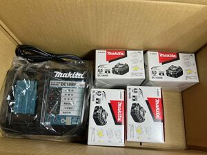 (未開封)(送料込) BL1860B 18V 6.0Ah 4個 +充電器 DC18RF マキタ 正規品 純正makita バッテリー 雪マークあり リチウムイオン電池パック