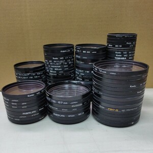 1円スタート レンズフィルター まとめて 49mm 55mm 58mm 62mm 67mm 72mm ジャンク品 LENS1792