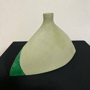 変形 陶器製 花器 管理A2190 フラワーベース 花瓶 華道 華展 花展 いけばな 生け花の画像4