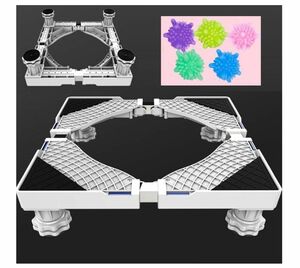 洗濯機台 4足 かさ上げ台 置き台耐荷重500kg 減音防振 ステインレス製 滑り止めマット 防振コムパッド付き