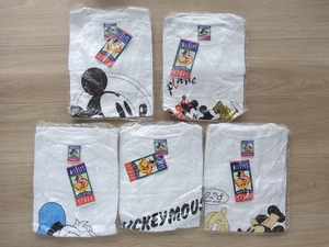 未使用★ヴィンテージ★mickey's stuff for kids★ディズニー Disney ミッキーマウス ドナルド★Tシャツ★F★5種類5枚まとめて★袋入