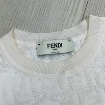 FENDI フェンディ FFロゴ ズッカ柄 コットン レーヨン 半袖 ニット セーター レディース FZY934 ABWQ_画像4