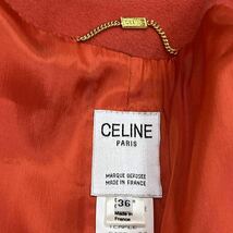 CELINE セリーヌ ウール カシゴラ混 ボタンレス ロングコート レディース_画像5