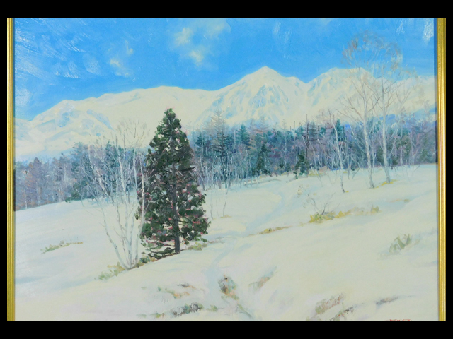 Shigeharu Nishikori, Scène de neige (Paysage), Peinture de paysage, Peinture à l'huile, F10, Toile, Encadré, Tatami dédié, Artiste : Kenzo Narahara, Hiroshi Higuchi, Ninten, ministre de l'Éducation, Culture, Des sports, Prix Science et Technologie, Directeur de Jigenkai, s24021108, Peinture, Peinture à l'huile, Nature, Peinture de paysage