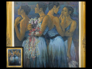 Art hand Auction Pensamientos del preludio de Yoshida Michiyo (retrato de belleza), pintura de figuras, bailarina) Pintura al óleo tamaño F50 Lienzo enmarcado 1986 Gran obra Nikaten Selección Especial Premio Ministro de Educación s24021802, Cuadro, Pintura al óleo, Retratos