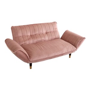  adult lovely interior velour couch sofa 2 seater .[Chammy - tea mi--]SH-07-OKBA2P-PKBK pink & black 