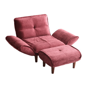  feel of . is good corduroy sofa 1 seater . ottoman set [Qooliss- Koo squirrel -]SH-07-CDS1P-S-RD red 