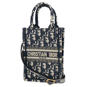 ディオール DIOR ショルダーバッグ ブックトート ミニ フォンバッグ レディース オブリーク ネイビー ベージュ 1656