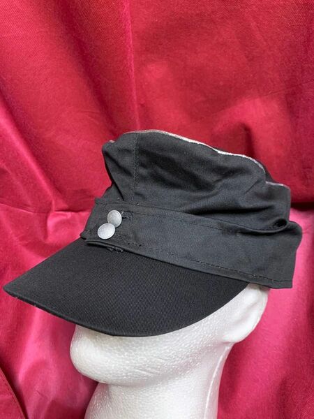 WW2 ナチスドイツ軍　兵用規格帽　黒　綿製　夏季　レプリカ　60cm