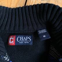 USA古着 CHAPS チャプス ハーフボタンセーターメンズ Mサイズ アメカジ ニット ネイビー コットン プルオーバー おしゃれ ラルフ S0804_画像4