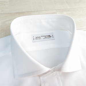 ★高級200番手＊Maker's Shirt 鎌倉シャツ◆43-85◆メンズワイシャツ＊フルワイド＊クラシックフィット＊白ホワイト マイクロツイル