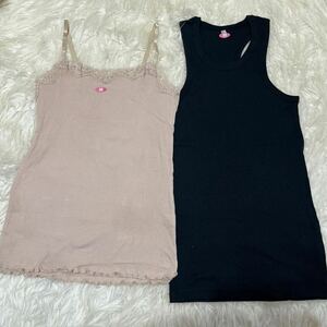 No126 unused lady's inner * camisole Match . tanker 2 pieces set 