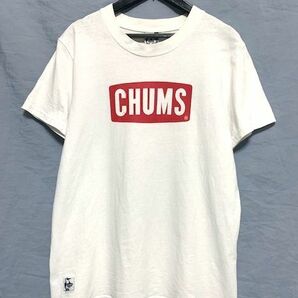 ●美品 CHUMS チャムス BOOBY FACE T-SHIRT ブービーバード ボックスロゴプリント クルーネックTシャツ ホワイト レディースLの画像1