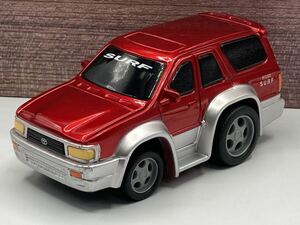 即決有★プルバックカー トヨタ ハイラックス サーフTOYOTA HILUX SURF 130 SSR 赤x銀 ツートン ブルードライブタウン★ミニカー