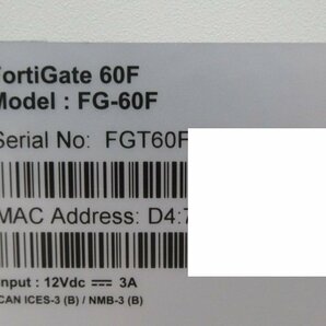 Ω 新FT 0168♪ 保証有 Fortinet【 FG-60F 】FortiGate-60F 3台セット UTM ライセンス 26年迄×3 領収書発行可能の画像6