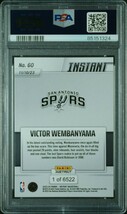 1円出品 PSA9 Panini Instant Victor Wembanyama 60 RC パニーニ インスタント ビクター・ウェンバンヤマ ルーキーカード Wemby_画像2