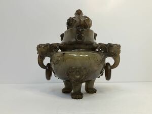 中国美術 中国古玩 瑪瑙 龍図 香炉 彫刻 置物 香道具 唐物 美品