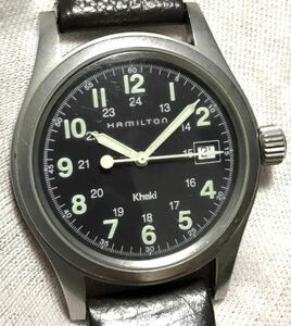 KGNY3885 希少 HAMILTON ハミルトン Khaki カーキ デイト メンズ 腕時計 クォーツ 6361 パールハーバー 現状品