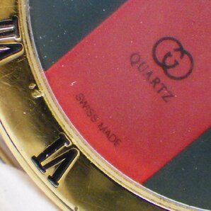 C93 送料無料 当時物 GUCCI グッチ シェリーライン 尾錠付き 3100J 010-163 動作品 メンズ 腕時計 クォーツの画像4