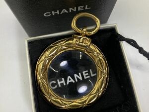 CHANEL Chanel здесь Mark matelasse лупа подвеска колье Vintage Gold 