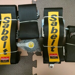 ☆sabelt☆ ブラック スナップオン レーシング シートベルト ハーネス カムロック 調節可能 ドリフト 4点式シートベルトの画像2