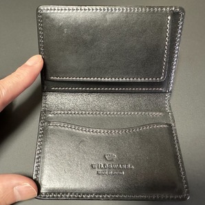 WILDSWANS ADLER アドラー クリスペルカーフ/サドルプルアップ BLACK 王冠ロゴ 名刺入れの画像1