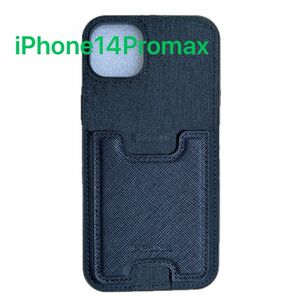 PROXA iPhone14Promax スマホケース カードホルダー付き ブラック カード収納