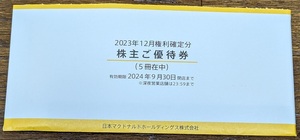 マクドナルド 株主優待券 5冊セット 2024年9月30日まで