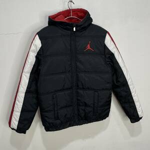  free shipping *JORDAN* Jordan * for children * with a hood . cotton inside nylon jacket * liner fleece * Jump man * black * boys XL*B24M