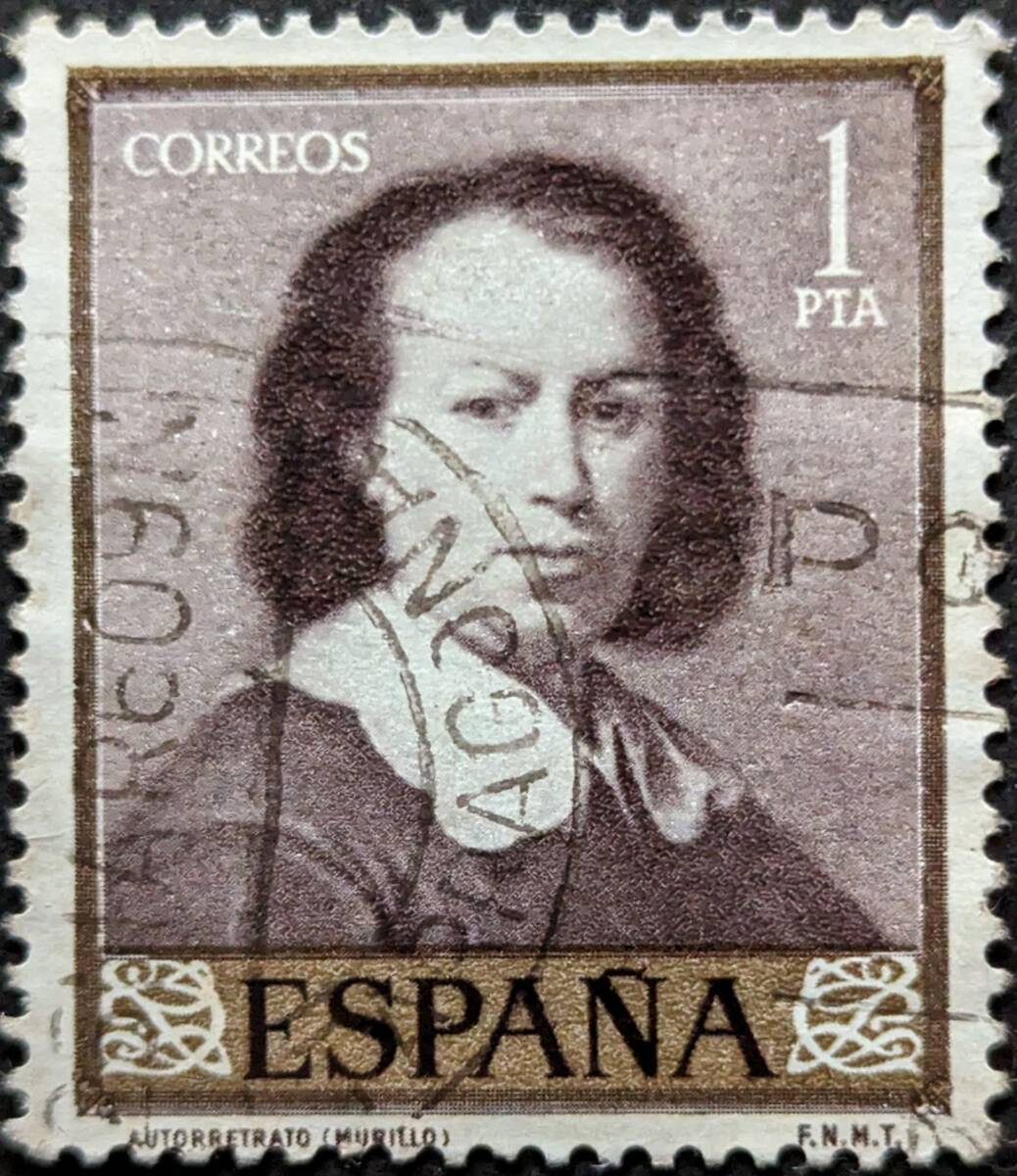 [Foreign Stamp] Spain Issued March 24, 1960 Painting by Bartolomé Esteban Murillo - Stamp Day Postmarked, antique, collection, stamp, postcard, Europe