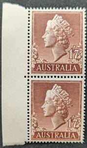 【外国切手】 オーストラリア 1957年01月30日 発行 普通切手 2連刷 未使用