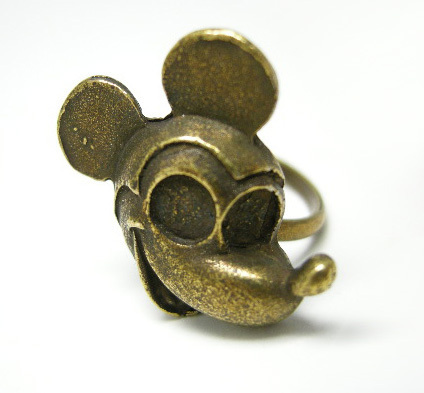 ミッキー ビンテージ リング 80s VINTAGE RING ディズニー Diseny Old Mickey Mouse 黒目 オールド ミッキーマウス デッドストック