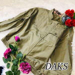 DAKS ダックス レディース 女性 婦人服 ジャケット アウター JKT カーキ チェック柄 カジュアル ミリタリー ママコーデ Mサイズ 