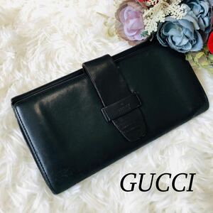 GUCCI グッチ メンズ 男性 紳士 ブランド財布 黒 ブラック ウォレット 重厚感 革財布 ビジネス スーツ オフィス