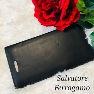 Salvatore Ferragamo サルヴァトーレフェラガモ メンズ 男性 紳士 カードケース パスケース 名刺入れ 札入れ ブラック 黒 ビジネス