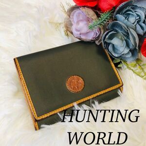 HUNTINGWORLD ハンティングワールド メンズ 男性 紳士 財布 コインケース 小銭入れ ブランド財布 ウォレット グリーン ブラウン 茶 緑