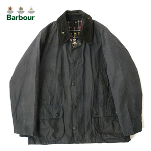 90s英国製 Barbour バブアー A100 BEDALE オイルドジャケット 3ワラント初期 ネイビー C40